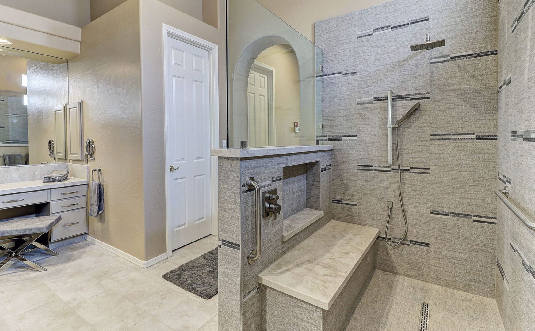 Inside image of a bathroom along with beautiful interior